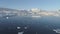 Polar antarctic vernadsky station aerial view