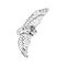 Polar arctic white owl. Hand drawing sketch. Black outline on white background. Vector illustration