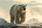 Polar Bear in the arctic habitat Generative AI