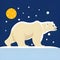 Polar bear on arctic snow, generative ai