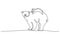 Polar bear with baby cub one line drawing