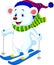 Polar bear cartoon skiing