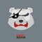 Polar Bear head. Angry bear logo Hockey emblem