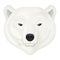 Polar bear head icon, wild snow animal