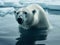 Polar bear in ice cold water, ai-generated artwork