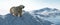 Polar bear on iceberg. Melting ice and global warming