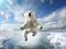 polar bear leaping on ice