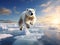 polar bear leaping on ice