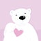 Polar bear with love heart