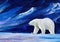 Polar bear, oil knife painting