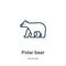 Polar bear outline vector icon. Thin line black polar bear icon, flat vector simple element illustration from editable animals