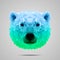 Polar bear poly gradient blue green