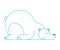 Polar bear sleep isolated. Arctic Wild beast sleep. Vector illus