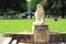 Polar bear statue in Jardin Darcy at Dijon, France