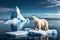 A Polar Bear Stranded on a Shrinking Iceberg in the Middle of Deep Blue Arctic Waters: Embodying the Climate Crisis