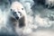 Polar bear surround with swirl smoke. dynamic composition and dramatic lighting