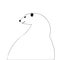 Polar bear vector illustration style Flat side