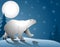 Polar Bear Walking Moonlight