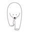 Polar bear walking, outline icon design, vector illustration