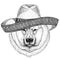 Polar bear Wild animal wearing sombrero Mexico Fiesta Mexican party illustration Wild west