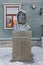 Polar explorer Roald Amundsen statue in front of the museum in Tromso, Norway