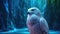 Polar owl in front of frozen winter forest with vibrant illumination by polar lights, AI generative