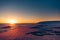 The polar sunrise sunset in the Antarctica.