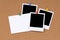 Polaroid frame photo prints blank index card copy space