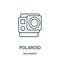 polaroid icon vector from amusement collection. Thin line polaroid outline icon vector illustration