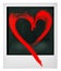 Polaroid instant photo frame red heart