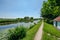 Polder canal landscape close to Rotterdam, the Netherlands