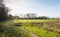 Polder landscape with fence and gates