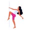 Pole dance performer. Beautiful young girl dancing on pylon. Pole dancing, fitness and sport lifestyle