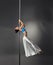 Pole dance. Seductive dancer with perfect body