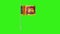 Pole Flag of Srilanka, Flag of Srilanka, Srilanka Pole flag waving in the wind on Green Screen. Srilanka Flag