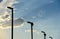 Pole lamp with evening sky background