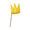 Pole or Stick with Yellow Crown as Party Birthday Photo Booth Prop Vector Illustration