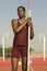 Pole Vaulter Standing With Pole