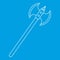 Poleaxe icon, outline style