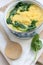 Polenta (cornmeal boiled into a porridge)