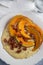 Polenta with grilled pumpkin