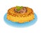 Polenta, Traditional Italian Cuisine Food vegetarian Dish Vector Illustration