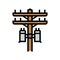 poles electric grid color icon vector illustration