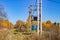 Poles with electrical wiring and transformer in rural areas