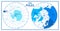 The Poles - North Pole and South Pole - Vector Detailed Illustration. Blue and White