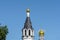 Polesskaya Church or Church of St. Nicholas the Wonderworker in Gomel. St. Nicholas Monastery. Domes and bell tower of the