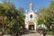 Polesskaya Church or Church of St. Nicholas the Wonderworker in Gomel. St. Nicholas Monastery. Domes and bell tower of the