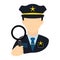 Police agent with magnifying glass avatar