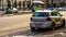 Police agents, Romanian Traffic Police Politia Rutiera directing traffic during the morning rush hour in downtown Bucharest,