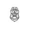 Police badge hand drawn outline doodle icon.